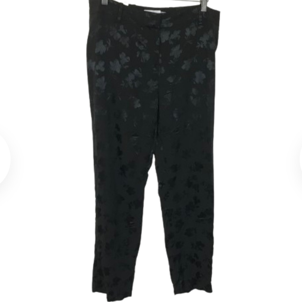 calvin klein all black slimfit floral pants.